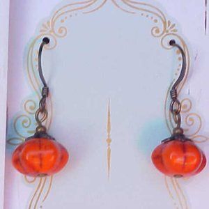 B2G1 Halloween Thanksgiving Orange Pumpkin Earrings Autumn Fall Hostess Gift